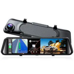 2.5K Mirror Dash Cam with CarPlay Mirror & Android Auto, Dash Cam Front and Rear with Zoom Function,12 inches Rear View Mirror Camera with Voice Control/BT Call/64GB Card Included- K17 Pro 2.5K Mirror Dash Cam with CarPlay Mirror & Android Auto, Dash Cam Front and Rear with Zoom Function,12 inches Rear View Mirror Camera with Voice Control/BT Call/64GB Card Included- K17 Pro