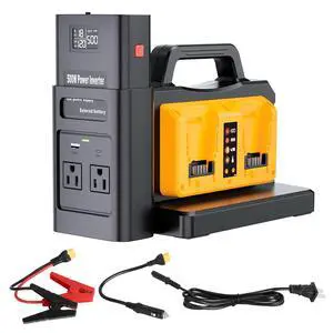 Pure Sine Wave Inverter Compatible with Dewalt 20V Battery, 2 in 1 500W 4 Ports Power Inverter Battery Charger Generator DC 20V to AC* 2 Outlets, 120V Car Charger Plug, USB&Type-C (Tool Only) Pure Sine Wave Inverter Compatible with Dewalt 20V Battery, 2 in 1 500W 4 Ports Power Inverter Battery Charger Generator DC 20V to AC* 2 Outlets, 120V Car Charger Plug, USB&Type-C (Tool Only)
