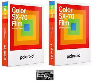 Polaroid Color Glossy Instant Film for Polaroid SX70 Cameras - 2 Pack with Microfiber Cloth Polaroid Color Glossy Instant Film for Polaroid SX70 Cameras - 2 Pack with Microfiber Cloth