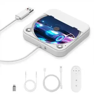 External CD Player for Car, Portable Car CD Players with AUX Cable & Remote Control, Universal USB CD Player for Vehicle, Laptop, TV, Computer, for Android 4.4 and Above Navigation External CD Player for Car, Portable Car CD Players with AUX Cable & Remote Control, Universal USB CD Player for Vehicle, Laptop, TV, Computer, for Android 4.4 and Above Navigation