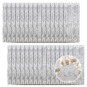 30 Pack Silver Foil Fringe Curtain Backdrop, 3.3x8.2 Feet Metallic Tinsel Streamer Curtains Photo Booth Props for Birthday/Wedding/Bachelorette/Baby Shower/Christmas/New Year/Disco Party Decorations 30 Pack Silver Foil Fringe Curtain Backdrop, 3.3x8.2 Feet Metallic Tinsel Streamer Curtains Photo Booth Props for Birthday/Wedding/Bachelorette/Baby Shower/Christmas/New Year/Disco Party Decorations