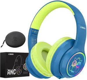 Active Noise Cancelling Headphones for Kids with Case - RGB LED Light Up Foldable Adjustable Over Ear Headphone Support Wireless or 3.5mm Wired Mode for Toddler & Girls & Boys Teens Active Noise Cancelling Headphones for Kids with Case - RGB LED Light Up Foldable Adjustable Over Ear Headphone Support Wireless or 3.5mm Wired Mode for Toddler & Girls & Boys Teens