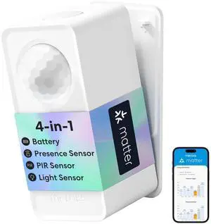 Presence Sensor MS605, IP67 Battery-Powered, Matter Over Thread | Supports HomeKit, Alexa, Google, Home Assistant, AI Learning Smart Motion Sensor, 4-in-1 PIR & Light & mmWave Radar 1 Pack Presence Sensor MS605, IP67 Battery-Powered, Matter Over Thread | Supports HomeKit, Alexa, Google, Home Assistant, AI Learning Smart Motion Sensor, 4-in-1 PIR & Light & mmWave Radar 1 Pack