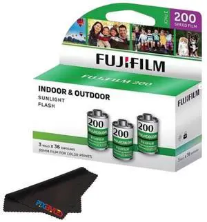 Fujicolor 200 ISO 35mm Color Film 3 Pack (36 Exposures Each) + PixiBytes Microfiber Cleaning Cloth Color Negative Film (200 Speed, 1 Pack (3 Rolls)) Fujicolor 200 ISO 35mm Color Film 3 Pack (36 Exposures Each) + PixiBytes Microfiber Cleaning Cloth Color Negative Film (200 Speed, 1 Pack (3 Rolls))