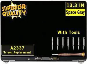 Screen Replacement for MacBook Air A2337 M1 2020 Year EMC 3598 MGN63 MGN93 MGND3 MGN73 MGNA3 MGNE3 Retina Full LCD Display Screen Complete Top Assembly 13.3" 2560x1600 (Space Gray) Screen Replacement for MacBook Air A2337 M1 2020 Year EMC 3598 MGN63 MGN93 MGND3 MGN73 MGNA3 MGNE3 Retina Full LCD Display Screen Complete Top Assembly 13.3" 2560x1600 (Space Gray)