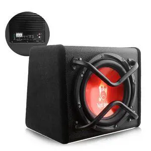 10"" 1000W Edition Active Car Subwoofer, Includes Loaded Enclosure with Amplifier (Subwoofer-B), Red 10"" 1000W Edition Active Car Subwoofer, Includes Loaded Enclosure with Amplifier (Subwoofer-B), Red