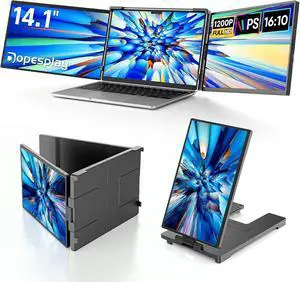 Laptop Screen Extender, 14" Triple Portable Monitor for Laptop, FHD 1200P IPS Screen Extender Monitors for 14"-17.3" Carry a USB flash drivePlug & Play Compatible with Windows, Mac, Android Laptop Screen Extender, 14" Triple Portable Monitor for Laptop, FHD 1200P IPS Screen Extender Monitors for 14"-17.3" Carry a USB flash drivePlug & Play Compatible with Windows, Mac, Android