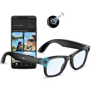 AI Smart Glasses 4K HD Camera, BT Call, 800W Anti-Shake Camera Glasses with Video Recording Dual Mic, Simultaneous Interpretation/GPT Identify Objects, 270mAh Blue Light GlassesBlue Light AI Smart Glasses 4K HD Camera, BT Call, 800W Anti-Shake Camera Glasses with Video Recording Dual Mic, Simultaneous Interpretation/GPT Identify Objects, 270mAh Blue Light GlassesBlue Light