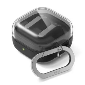 Duo Case for Galaxy Buds 4 Pro & Galaxy Buds 4 | Duo with Carabiner, Premium Silicone + TPU Cover, Wireless Charging, for Men, for Women (Clear - Black) Duo Case for Galaxy Buds 4 Pro & Galaxy Buds 4 | Duo with Carabiner, Premium Silicone + TPU Cover, Wireless Charging, for Men, for Women (Clear - Black)