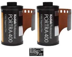 Kodak Professional Portra 400 Color Negative Film (35mm Roll Film, 36 Exposures) - 2 Pack with Cleaning Cloth Kodak Professional Portra 400 Color Negative Film (35mm Roll Film, 36 Exposures) - 2 Pack with Cleaning Cloth