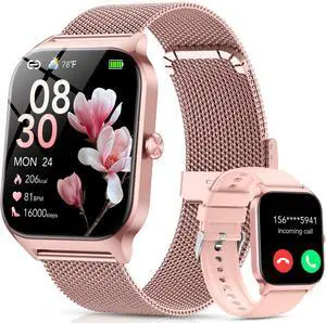 Smart Watch for Women, Answer/Make Call/AI Voice,1.85" HD Smartwatch Compatible for iPhone/Samsung/Android,120+Sport Modes Fitness Tracker with Heart Rate/Sleep Monitor, IP68Waterproof (2 Bands) Smart Watch for Women, Answer/Make Call/AI Voice,1.85" HD Smartwatch Compatible for iPhone/Samsung/Android,120+Sport Modes Fitness Tracker with Heart Rate/Sleep Monitor, IP68Waterproof (2 Bands)