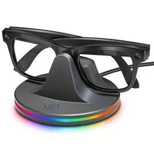Charging Station for Meta Ray-Ban Glasses, Space Gray | Compatible with Wayfarer, Skyler, Headliner & Oakley Meta HSTN, 7-Color RGB Light and USB-C Cable Charging Station for Meta Ray-Ban Glasses, Space Gray | Compatible with Wayfarer, Skyler, Headliner & Oakley Meta HSTN, 7-Color RGB Light and USB-C Cable