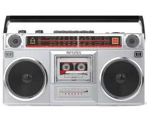 Boombox Radio Cassette Player Recorder, AM/FM -SW1/SW2 Radio, Wireless Streaming, USB/Micro SD Slots, Aux in, Headphone Jack, Convert Cassettes to USB/SD, Classic 80s Style Retro, Silver Boombox Radio Cassette Player Recorder, AM/FM -SW1/SW2 Radio, Wireless Streaming, USB/Micro SD Slots, Aux in, Headphone Jack, Convert Cassettes to USB/SD, Classic 80s Style Retro, Silver
