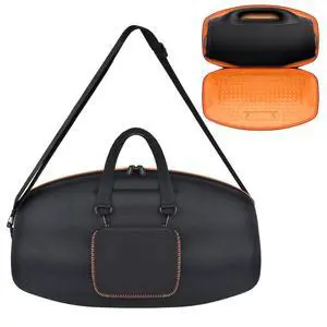 Hard Travel Case for JBL Boombox 4 Powerful Portable Waterproof Speaker, Bluetooth Speaker Storage Organizer with Shoulder Strap and Small Pocket for USB Charger Cables- Orange Inside Hard Travel Case for JBL Boombox 4 Powerful Portable Waterproof Speaker, Bluetooth Speaker Storage Organizer with Shoulder Strap and Small Pocket for USB Charger Cables- Orange Inside