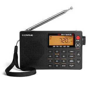 C. Crane CC Skywave 2 AM, FM, Shortwave, NOAA Weather + Alert, VHF Aviation Band, Small Battery-Operated Portable Travel Radio with Clock and Alarm C. Crane CC Skywave 2 AM, FM, Shortwave, NOAA Weather + Alert, VHF Aviation Band, Small Battery-Operated Portable Travel Radio with Clock and Alarm