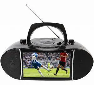 EDL-2901 Portable TV DVD Bluetooth Boombox with 9" LCD Screen | With ATSC Tuner, CD Player & AM FM Radio. HDMI Input & USB & SD Card Playback. AC Adapter, 12V Car Cord & Battery Powered EDL-2901 Portable TV DVD Bluetooth Boombox with 9" LCD Screen | With ATSC Tuner, CD Player & AM FM Radio. HDMI Input & USB & SD Card Playback. AC Adapter, 12V Car Cord & Battery Powered