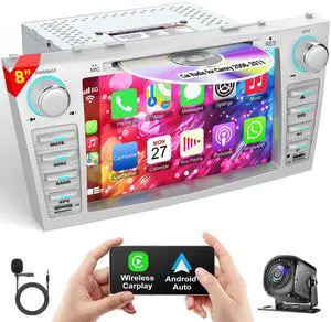 Car Radio for Camry 2006-2011 with CD/DVD Player- CarPlay & Android Auto | 8 Inch Head Unit Car Stereo with HD Touch Screen, Backup Camera, SWC, Bluetooth 5.2,FM/AM Radio,EQ Setting,Mirror Link Car Radio for Camry 2006-2011 with CD/DVD Player- CarPlay & Android Auto | 8 Inch Head Unit Car Stereo with HD Touch Screen, Backup Camera, SWC, Bluetooth 5.2,FM/AM Radio,EQ Setting,Mirror Link