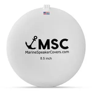 8.5" Marine Speaker Cover Boat Speaker Protector with Sun, Water, Dust, UV Protection, Military-Grade Silicone Design, White Case with Black Logo, Sold as Pair (215mm) 8.5" Marine Speaker Cover Boat Speaker Protector with Sun, Water, Dust, UV Protection, Military-Grade Silicone Design, White Case with Black Logo, Sold as Pair (215mm)