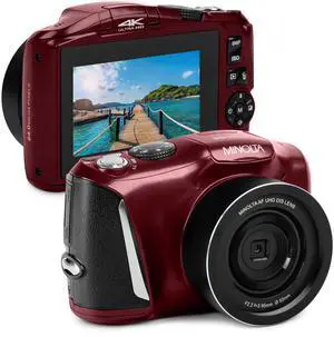 MND55 64MP VLOG Digital Camera, 4K 60FPS Video, 16X Zoom (Red) | Capture sharp HD video with an easy-to-use touchscreen and versatile zoom for everyday recording MND55 64MP VLOG Digital Camera, 4K 60FPS Video, 16X Zoom (Red) | Capture sharp HD video with an easy-to-use touchscreen and versatile zoom for everyday recording