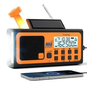 Emergency Radio NOAA Weather Alert with Hand Crank | Radio Portable AM FM SW, 18500mWh Rechargeable Battery Operated, Solar Powered, SOS Alarm, Flashlight, Reading Lamp, USB Port Emergency Radio NOAA Weather Alert with Hand Crank | Radio Portable AM FM SW, 18500mWh Rechargeable Battery Operated, Solar Powered, SOS Alarm, Flashlight, Reading Lamp, USB Port