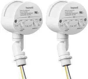 2 Pack Motion Sensor, 180-Degree Replacement Motion Detector, Adjustable Time & Detection Sensitiity Up to 60 Feet Range, 3 Working Modes Pir Motion Sensor for Security Floodlight, White, UL Listed 2 Pack Motion Sensor, 180-Degree Replacement Motion Detector, Adjustable Time & Detection Sensitiity Up to 60 Feet Range, 3 Working Modes Pir Motion Sensor for Security Floodlight, White, UL Listed