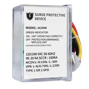 AG3000 HVAC Surge Protector, 120/240V Mini Split Protection | TPMOV Technology With A Type 4x Watertight Enclosure Protects Hvac And Mini Split Systems From Lightning And Power Surges AG3000 HVAC Surge Protector, 120/240V Mini Split Protection | TPMOV Technology With A Type 4x Watertight Enclosure Protects Hvac And Mini Split Systems From Lightning And Power Surges