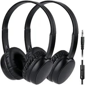 2 Pack Kids Headphones with Microphone for Classroom School, Durable Wired On-Ear Headset Class Set for Students Tablet Laptop PC & Boys Girls (HY30, 2Black) 2 Pack Kids Headphones with Microphone for Classroom School, Durable Wired On-Ear Headset Class Set for Students Tablet Laptop PC & Boys Girls (HY30, 2Black)