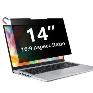 Magnetic Laptop Privacy Screen 14 Inch 16:9, Removable Privacy Filter | Compatible with Samsung HP Dell Asus Acer Sony Lenovo LG Thinkpad Toshiba, Anti Spy, Anti Glare, Blue Ray Reduction Magnetic Laptop Privacy Screen 14 Inch 16:9, Removable Privacy Filter | Compatible with Samsung HP Dell Asus Acer Sony Lenovo LG Thinkpad Toshiba, Anti Spy, Anti Glare, Blue Ray Reduction