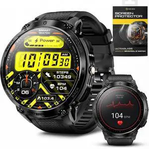 Bravo XL 2 Smartwatch for Men, Big Face Tactical Smart Watch, 720mAh 21-Day Battery, AMOLED Display, Built-in Flashlight, Bluetooth Calling, IP68 Water Resistant, for Android iPhone Bravo XL 2 Smartwatch for Men, Big Face Tactical Smart Watch, 720mAh 21-Day Battery, AMOLED Display, Built-in Flashlight, Bluetooth Calling, IP68 Water Resistant, for Android iPhone