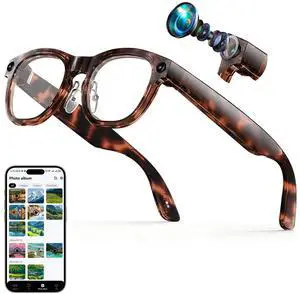 AI Smart Glasses with 8MP Camera, 1080P Video Recording, Real-Time Translation, AI Assistant & Object Recognition, Photochromic Lenses, Bluetooth 5.4 Calls & Music, IP65 Waterproof, 7-8Hr Battery AI Smart Glasses with 8MP Camera, 1080P Video Recording, Real-Time Translation, AI Assistant & Object Recognition, Photochromic Lenses, Bluetooth 5.4 Calls & Music, IP65 Waterproof, 7-8Hr Battery