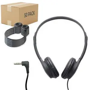 SN313 Bulk Classroom Headphones 50 Pack Wired On-Ear Stereo Headphones for Students K-12, Leatherette Earpads, 3.5mm Jack, Compatible with Chromebook, Laptop, Computer School Pack SN313 Bulk Classroom Headphones 50 Pack Wired On-Ear Stereo Headphones for Students K-12, Leatherette Earpads, 3.5mm Jack, Compatible with Chromebook, Laptop, Computer School Pack