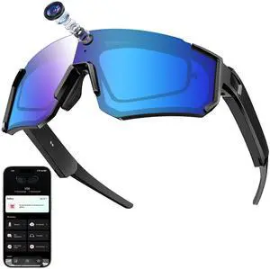 AI Smart Glasses, Voice Control Sports Sunglasses, EIS Anti-Shake, IP54 Waterproof, Real-Time Translation, Open Ear Audio Cycling Glasses for Outdoor Hiking Surfing Running AI Smart Glasses, Voice Control Sports Sunglasses, EIS Anti-Shake, IP54 Waterproof, Real-Time Translation, Open Ear Audio Cycling Glasses for Outdoor Hiking Surfing Running