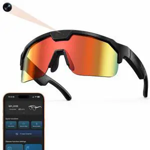 AI Smart Glasses with 35MP Camera,1200P EIS Video Recorder for Cycling | ChatGPT Voice, Real-Time Translation, Polarized UV400, Open Ear Audio, Sport Sunglasses for Hiking, Running (Orange) AI Smart Glasses with 35MP Camera,1200P EIS Video Recorder for Cycling | ChatGPT Voice, Real-Time Translation, Polarized UV400, Open Ear Audio, Sport Sunglasses for Hiking, Running (Orange)