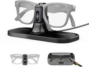 CG2 Charging Dock Accessories,Compatible with Ray-Ban Meta Smart AI Glasses & Oakley Meta HSTN, 3-in-1 Magnetic Charging Station with Portable Battery Clip and Travel Case CG2 Charging Dock Accessories,Compatible with Ray-Ban Meta Smart AI Glasses & Oakley Meta HSTN, 3-in-1 Magnetic Charging Station with Portable Battery Clip and Travel Case