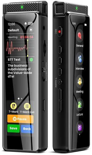 8GB Digital Voice Recorder with Playback, R1 Full Touchscreen Voice Recorder with Bluetooth, Voice Activated Sound Audio Recorder Device with Mic Black 8GB Digital Voice Recorder with Playback, R1 Full Touchscreen Voice Recorder with Bluetooth, Voice Activated Sound Audio Recorder Device with Mic Black