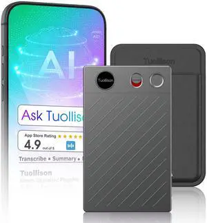 Ultra-Thin AI Voice Recorder with APP Control Support Unlimited Transcribe & Summarize, AI Note Taker with DSP Noise Cancellation,AI Recording Device for Meetings, Interviews, Lectures, Calls, Grey Ultra-Thin AI Voice Recorder with APP Control Support Unlimited Transcribe & Summarize, AI Note Taker with DSP Noise Cancellation,AI Recording Device for Meetings, Interviews, Lectures, Calls, Grey