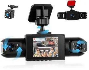 360° 4 Channel 1080P Dash Cam Front and Rear Inside Left Right, 2 IPS Dash for Cars, Built-in Loop Recording, 24/7 Recording Parking,Motion Detection,Night Vision,Reversing Help (No WiFi) 360° 4 Channel 1080P Dash Cam Front and Rear Inside Left Right, 2 IPS Dash for Cars, Built-in Loop Recording, 24/7 Recording Parking,Motion Detection,Night Vision,Reversing Help (No WiFi)