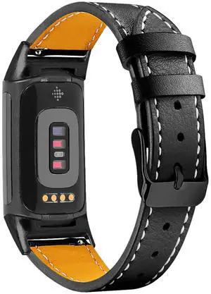 Leather Bands Compatible with Fitbit Charge 6/Charge 5, Replacement Genuine Leather Straps for Women Men Leather Bands Compatible with Fitbit Charge 6/Charge 5, Replacement Genuine Leather Straps for Women Men