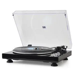 Hi-Fi Belt-Drive Turntable with Premium Cartridge, Pitch Control ±10%, Auto-Return Tonearm, 2-Speed 33/45 RPM Vinyl Player, Glossy Black Finish Hi-Fi Belt-Drive Turntable with Premium Cartridge, Pitch Control ±10%, Auto-Return Tonearm, 2-Speed 33/45 RPM Vinyl Player, Glossy Black Finish