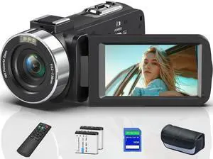 8K 64MP Video Camera 18X Digital Camcorder Video Camera for YouTube 3.0 inch Flip Screen Camcorder Vlogging Camera with 32GB SD Card, 2.4G Remote Control, Two Batteries 8K 64MP Video Camera 18X Digital Camcorder Video Camera for YouTube 3.0 inch Flip Screen Camcorder Vlogging Camera with 32GB SD Card, 2.4G Remote Control, Two Batteries
