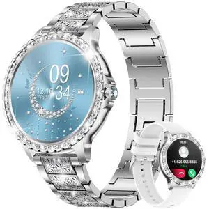 Smart Watches for Women,1.32" HD Fitness Tracker Watch with Answer/Make Call,AI Voice Control,Heart Rate/Calories/SpO2 Monitor 100+ Sport Modes Ladies Smart Watch for Android iOS (Silver) Smart Watches for Women,1.32" HD Fitness Tracker Watch with Answer/Make Call,AI Voice Control,Heart Rate/Calories/SpO2 Monitor 100+ Sport Modes Ladies Smart Watch for Android iOS (Silver)