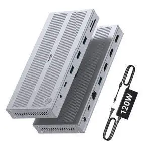 Displaylink Docking Station 3 Monitors with 120W Power Adapter, 14-in-1 Laptop Dock for MacBook M1/M2/M3/M4/Windows, 3XHDMI, 5 USB Ports, Ethernet, Audio, SD/microSD Displaylink Docking Station 3 Monitors with 120W Power Adapter, 14-in-1 Laptop Dock for MacBook M1/M2/M3/M4/Windows, 3XHDMI, 5 USB Ports, Ethernet, Audio, SD/microSD