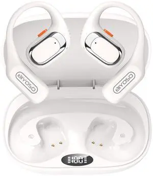 X52 Open Ear Headphones, Bluetooth 6.0 Wireless Earbuds with Earhooks, Anti-Accidental Touch, LED Display, 30H Playtime, Sport Headphones for Running Workout, White X52 Open Ear Headphones, Bluetooth 6.0 Wireless Earbuds with Earhooks, Anti-Accidental Touch, LED Display, 30H Playtime, Sport Headphones for Running Workout, White