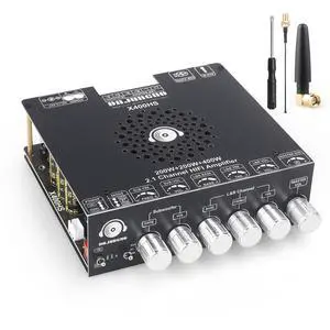 X400HS 2.1 Channel Bluetooth 5.0 Amplifier Board, TPA3223 Chip 200W+200W+400W Output, 12-42V DC with 6 Knob Controls, for DIY Subwoofer/Speaker/Home Theater Audio System X400HS 2.1 Channel Bluetooth 5.0 Amplifier Board, TPA3223 Chip 200W+200W+400W Output, 12-42V DC with 6 Knob Controls, for DIY Subwoofer/Speaker/Home Theater Audio System