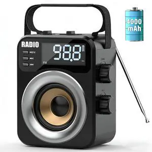 Portable AM/FM/WB/SW Radio, 4000mAh Rechargeable & 3×D Cell Battery Powered | Bluetooth Digital Radios 10W Speaker,TF/USB Playback,LCD Display Weather Alert For Home Outdoor Emergency Portable AM/FM/WB/SW Radio, 4000mAh Rechargeable & 3×D Cell Battery Powered | Bluetooth Digital Radios 10W Speaker,TF/USB Playback,LCD Display Weather Alert For Home Outdoor Emergency