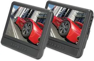 Dual Screen Portable DVD Player with 10-Inch Displays & Headrest Kit Dual Screen Portable DVD Player with 10-Inch Displays & Headrest Kit