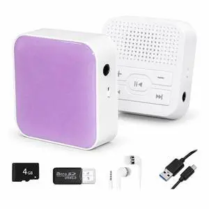 MP3 Player: Portable, Screen-Free, with Wired Headphones & Speaker Play. with 4GB Memory Card (Stores 500+ Songs), HD Resin Panel, Ideal Student Gift. (Lavender Purple) MP3 Player: Portable, Screen-Free, with Wired Headphones & Speaker Play. with 4GB Memory Card (Stores 500+ Songs), HD Resin Panel, Ideal Student Gift. (Lavender Purple)