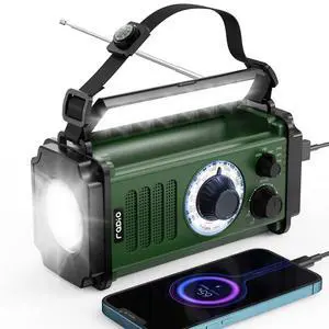 10000mAh/37000mWh Emergency Radio, Solar Radio, Hand Crank Radio, NOAA AM FM Weather Radio, 4 Charging Methods, Polymer Battery, Flashlight & Reading Lamp, SOS Alarm, Phone Charger for Emergency 10000mAh/37000mWh Emergency Radio, Solar Radio, Hand Crank Radio, NOAA AM FM Weather Radio, 4 Charging Methods, Polymer Battery, Flashlight & Reading Lamp, SOS Alarm, Phone Charger for Emergency