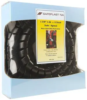 Caplugs SPPC Series Safeplast Pre-Cut Spiral Wrap, Hose & Cable Protector, Black HD-PE, 1.5" OD x 12' Pre-Cut Length, Hydraulic & Pneumatic Hoses (40PC14BK) Caplugs SPPC Series Safeplast Pre-Cut Spiral Wrap, Hose & Cable Protector, Black HD-PE, 1.5" OD x 12' Pre-Cut Length, Hydraulic & Pneumatic Hoses (40PC14BK)