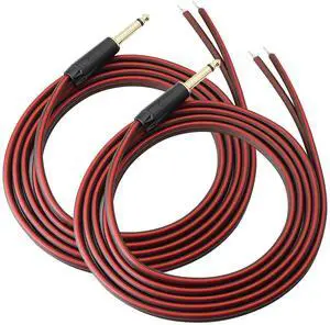 1/4" Gold-Plated TS Mono Plug to Bare Wire Speaker Cable -6.35mm Male Mono Adapter Replacement Open End for Guitar, Mic & DJ Gear | Hi-Fi Audio (3ft*2) 1/4" Gold-Plated TS Mono Plug to Bare Wire Speaker Cable -6.35mm Male Mono Adapter Replacement Open End for Guitar, Mic & DJ Gear | Hi-Fi Audio (3ft*2)